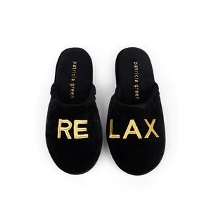 Patricia Green Black "Relax" Slippers/House shoes